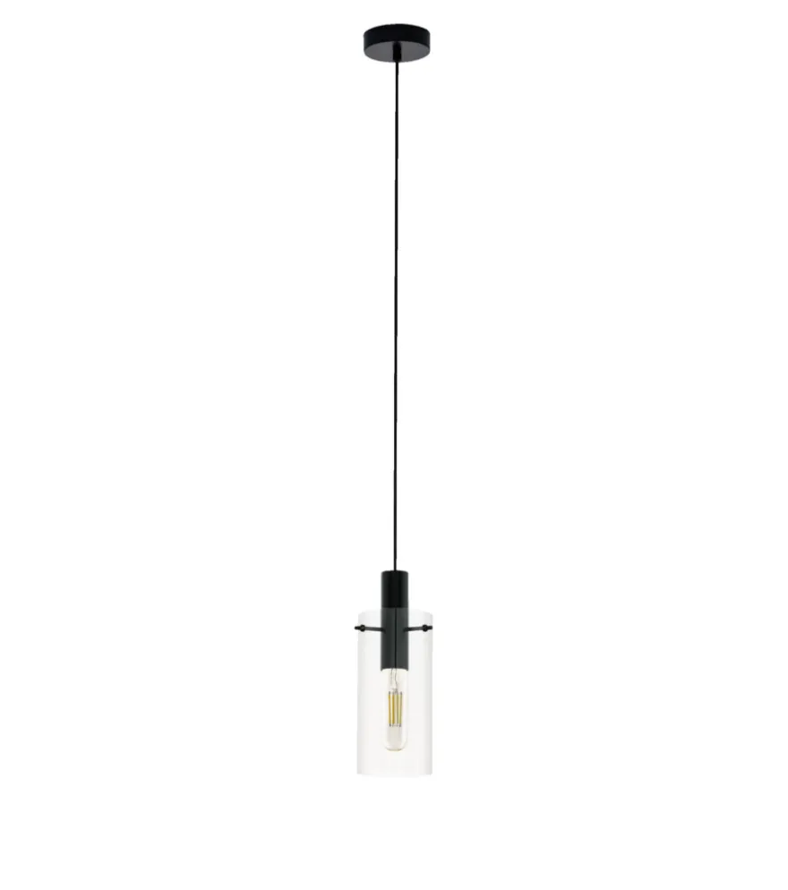 Eglo Montefino pendel sort/klar Ø11 cm