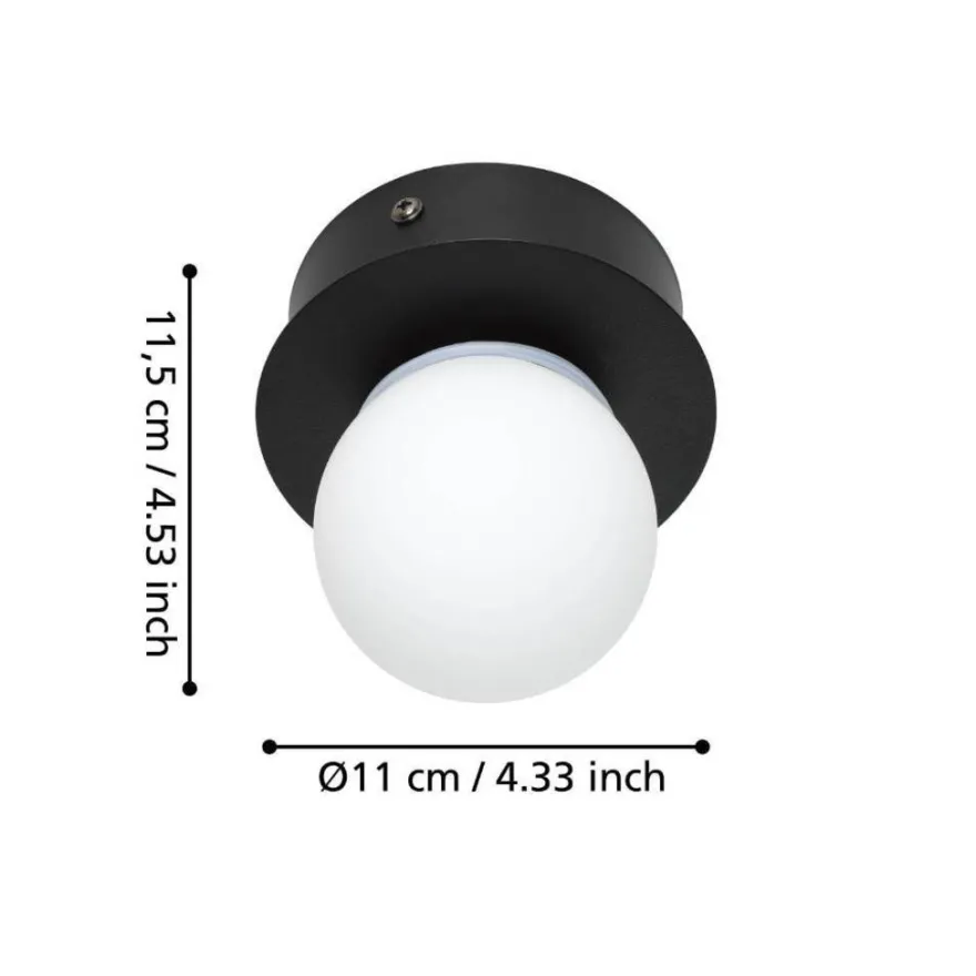Eglo Mosiano loft- og væglampe sort/hvid Ø11 cm