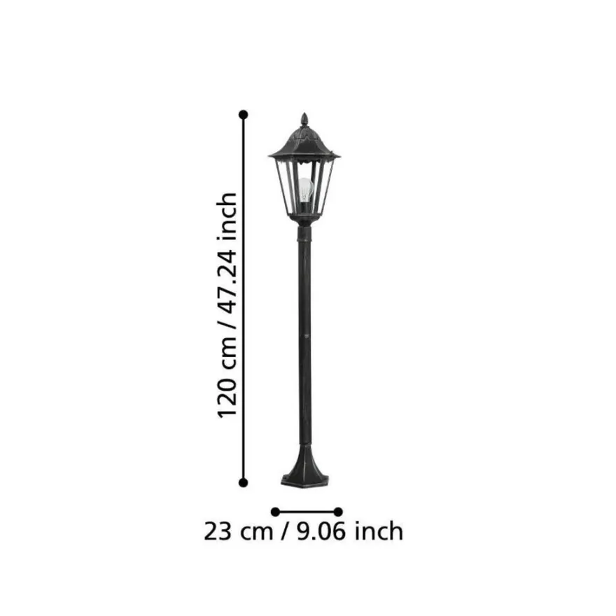 Eglo Navedo standerlampe sort/sølv 120 cm