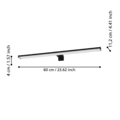 Eglo Pandella 2 væglampe sort 60 cm