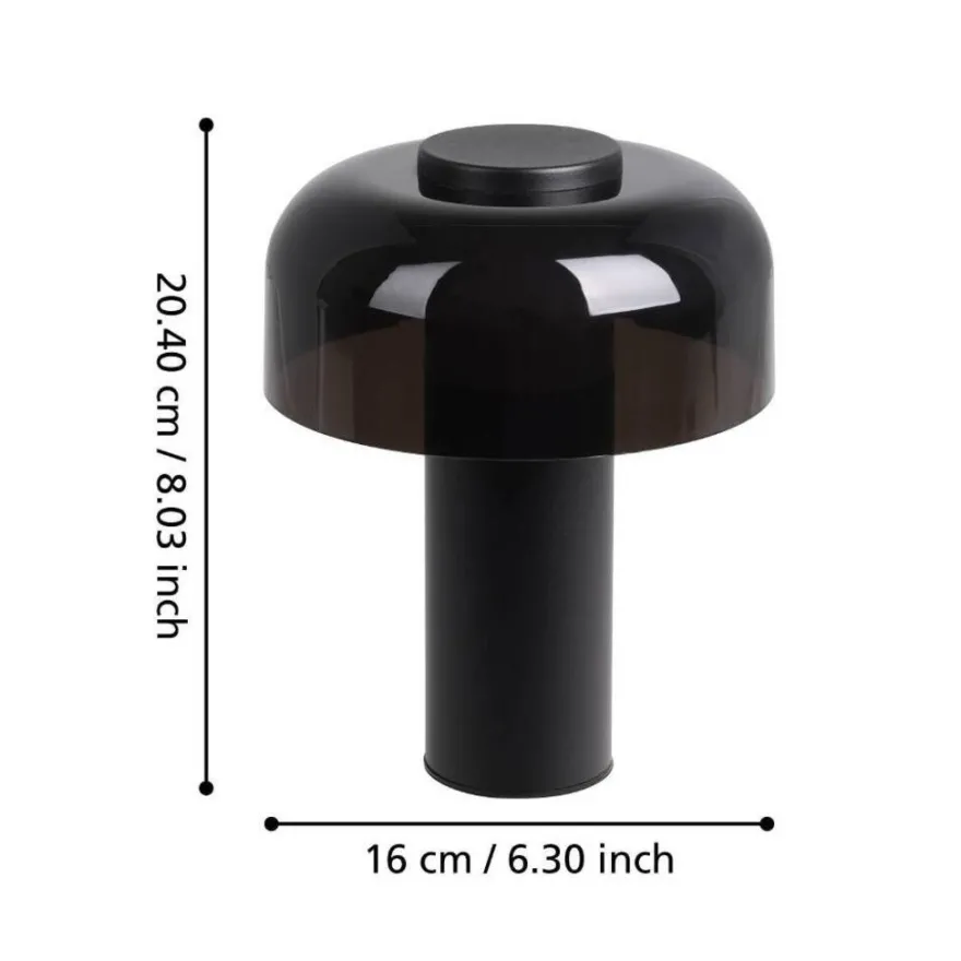 Eglo Ponente bordlampe Ø16 cm sort genopladelig