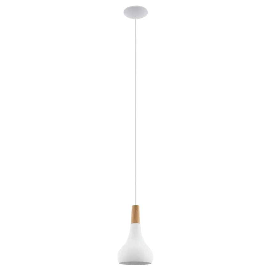 Eglo Sabinar pendel hvid/brun Ø18 cm