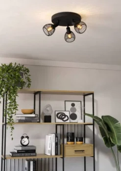 Eglo Sonnino rondel spotlampe sort Ø25 cm