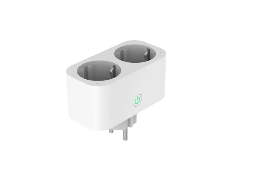 Energimåler plug m/timer wifi dobbeltstik - Elworks