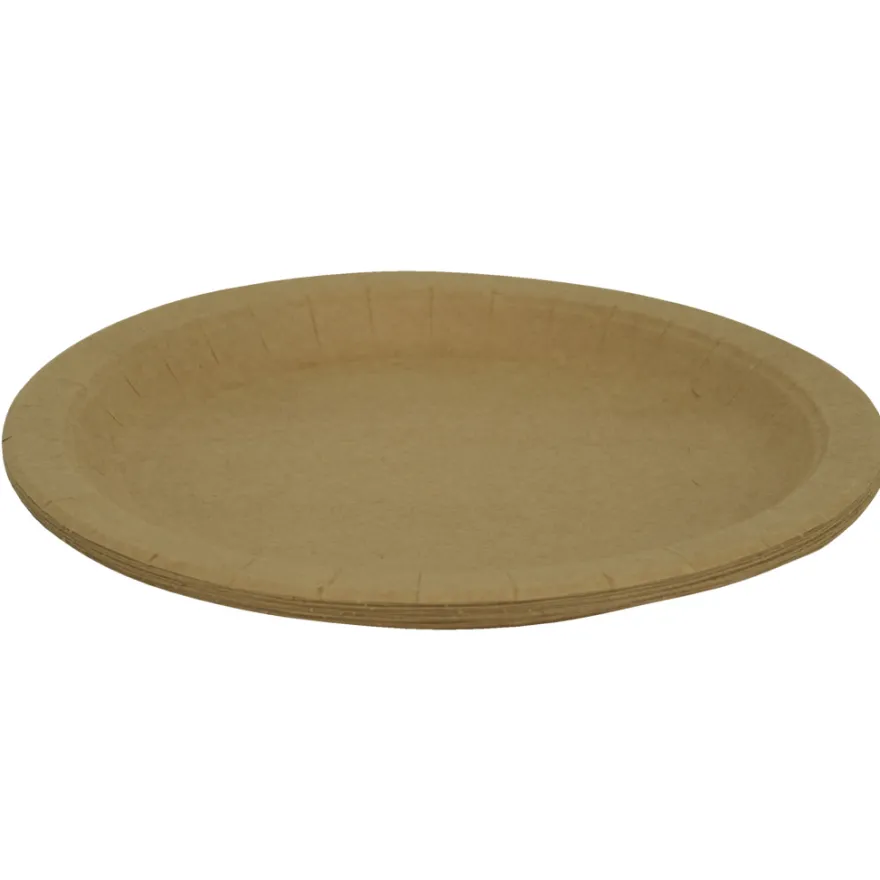 Engangstallerken i papir Ø23 cm 10 stk.