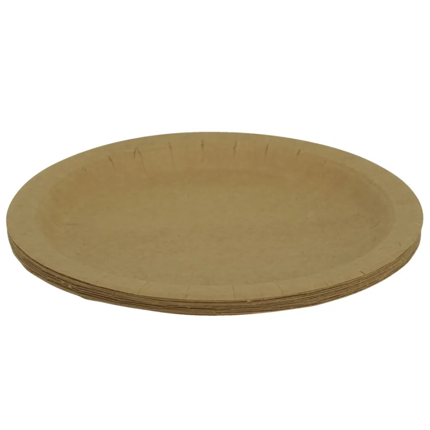 Engangstallerken i papir Ø18 cm 10 stk.