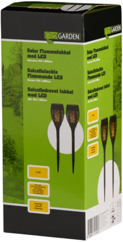 Fakler med solceller Ø9 x H58 cm 2-pk. - Garden®