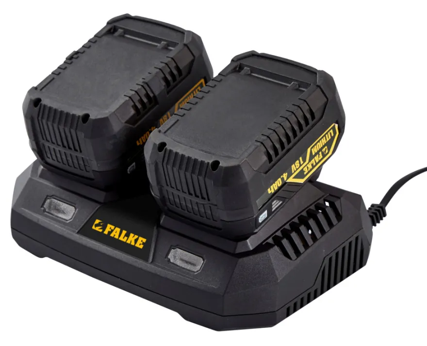 Falke® dobbeltoplader 18 V Li-ion
