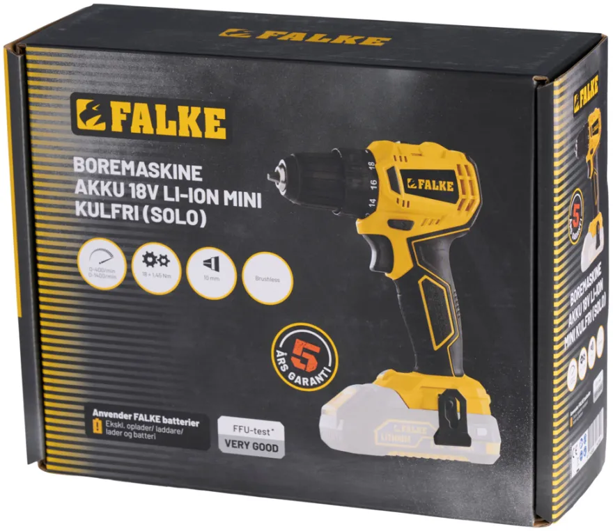 Falke® mini skrue-/boremaskine akku 18 V Li-Ion