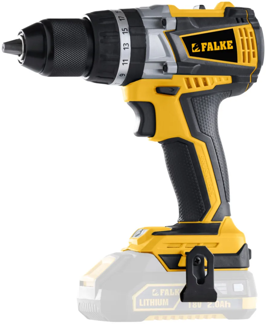 Falke® skrue-/boremaskine m/slag akku kulfri 18 V