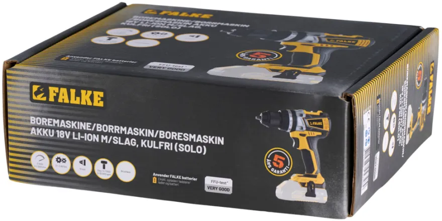 Falke® skrue-/boremaskine m/slag akku kulfri 18 V