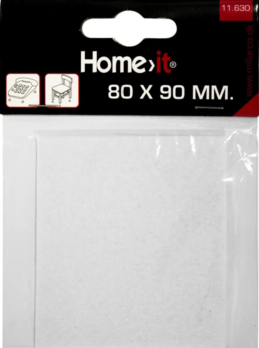Filtpude selvklæbende 80 x 90 mm hvid - 1 stk.