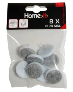 Filtpuder med søm Ø28 mm grå - 8 stk.