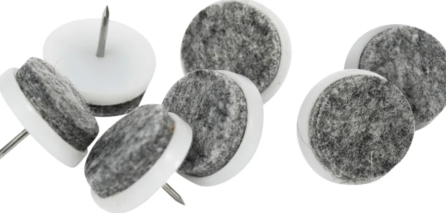 Filtpuder med søm Ø28 mm grå - 8 stk.