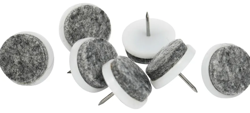 Filtpuder med søm Ø24 mm grå - 24 stk.