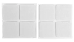 Filtpuder selvklæbende 30 x 30 mm hvid - 8 stk.