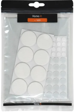 Filtpuder selvklæbende ass. hvid - 125 stk.