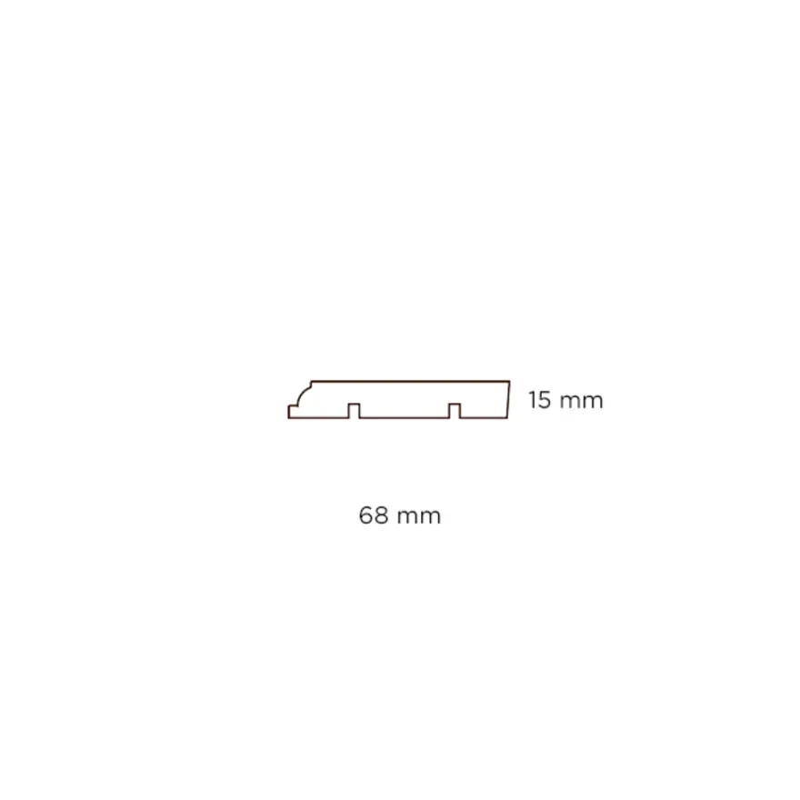 Fodliste almue hvid - 15 x 68 x 3600 mm