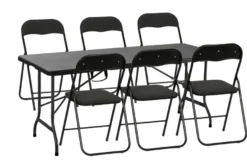 Foldebord metal/plast 180 x 75 cm sort