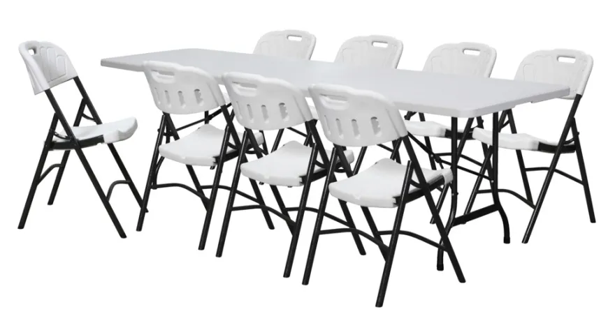 Foldebord stål/plast 240 x 70 cm hvid