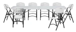 Foldebord stål/plast 240 x 70 cm hvid