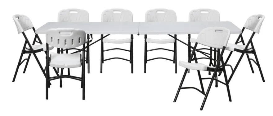 Foldebord stål/plast 240 x 70 cm hvid