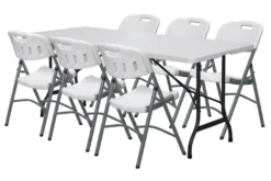 Foldebord stål/plast 180 x 75 cm hvid
