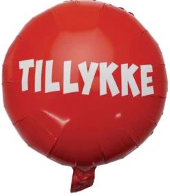 Folieballon m/Tillykke rød
