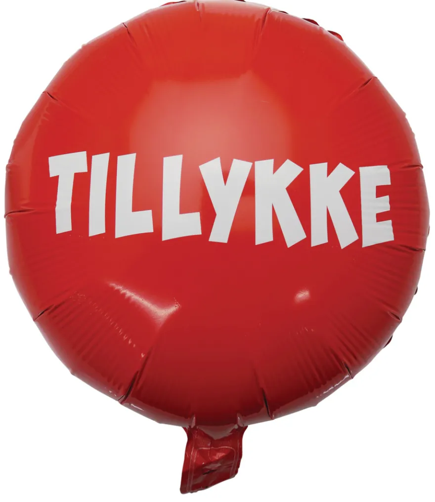 Folieballon m/Tillykke rød