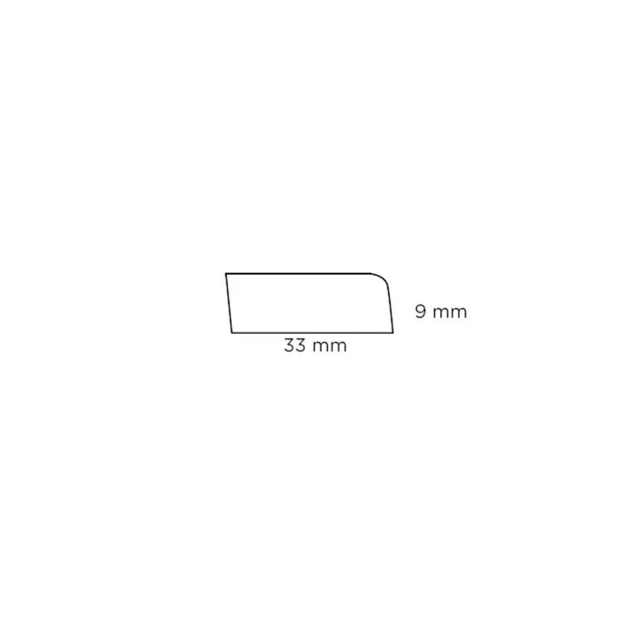 Forkantliste fyr - 1 rund kant - 9 x 33 x 3000 mm