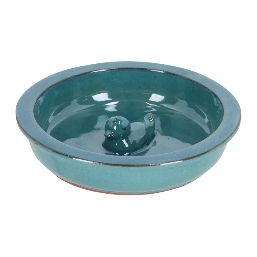 Fuglebad keramik blå Ø27 x 5,8 cm