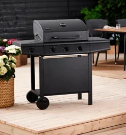 Gasgrill 3 brændere og sidebrænder sort - Grillexpert®