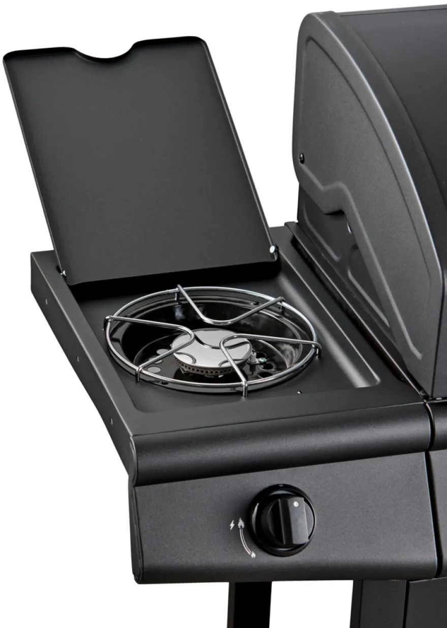 Gasgrill 3 brændere og sidebrænder sort - Grillexpert®