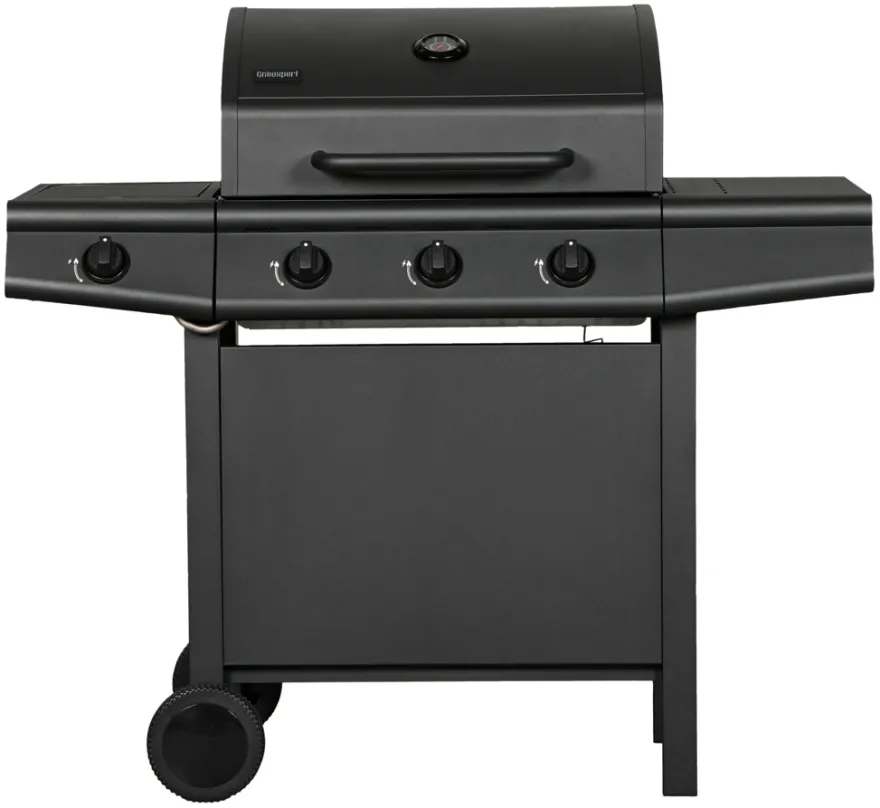 Gasgrill 3 brændere og sidebrænder sort - Grillexpert®