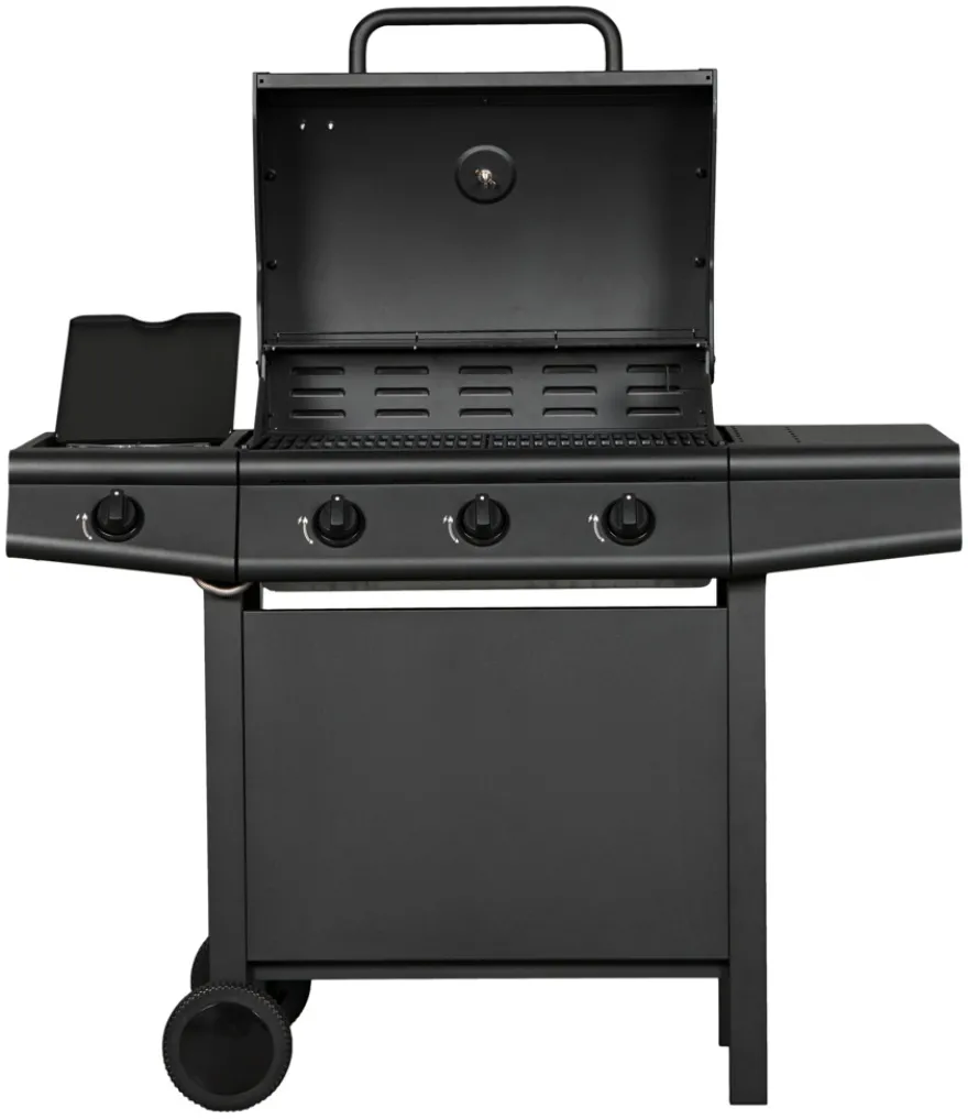 Gasgrill 3 brændere og sidebrænder sort - Grillexpert®