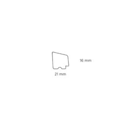 Glasliste fyr - 16 x 21 x 3000 mm