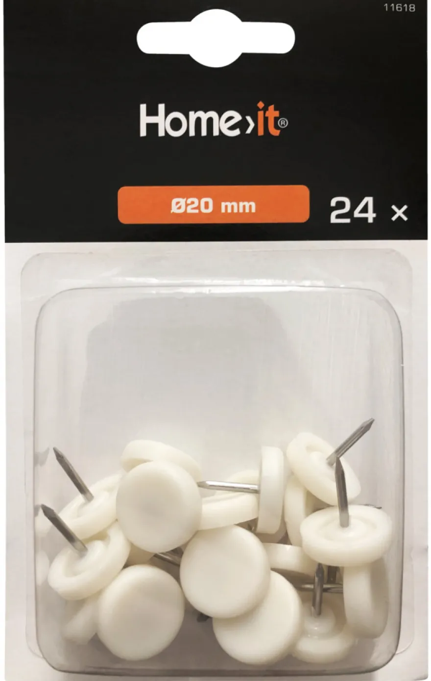Glidesøm Ø20 mm hvid plast - 24 stk.