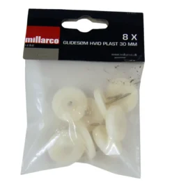 Glidesøm Ø30 mm hvid plast - 8 stk.