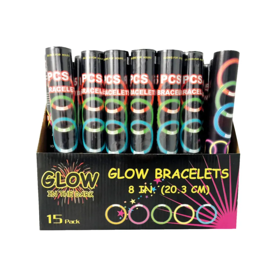 Glow in the dark armbånd 15 stk.