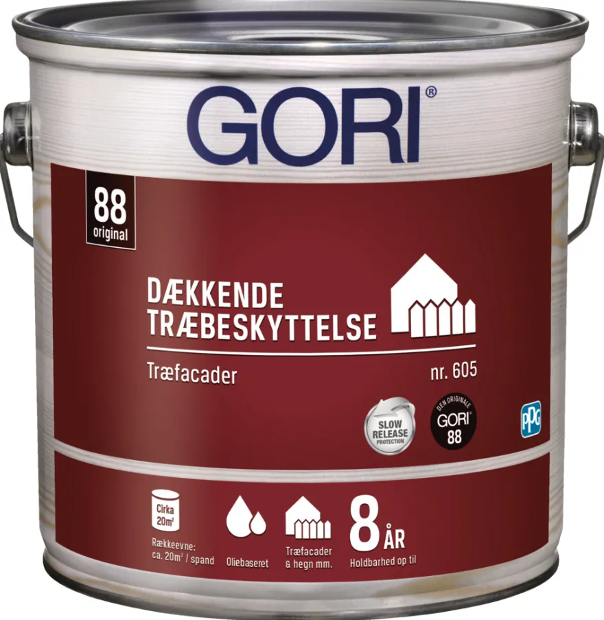GORI 605 dækkende træbeskyttelse kulsort 2,5 liter