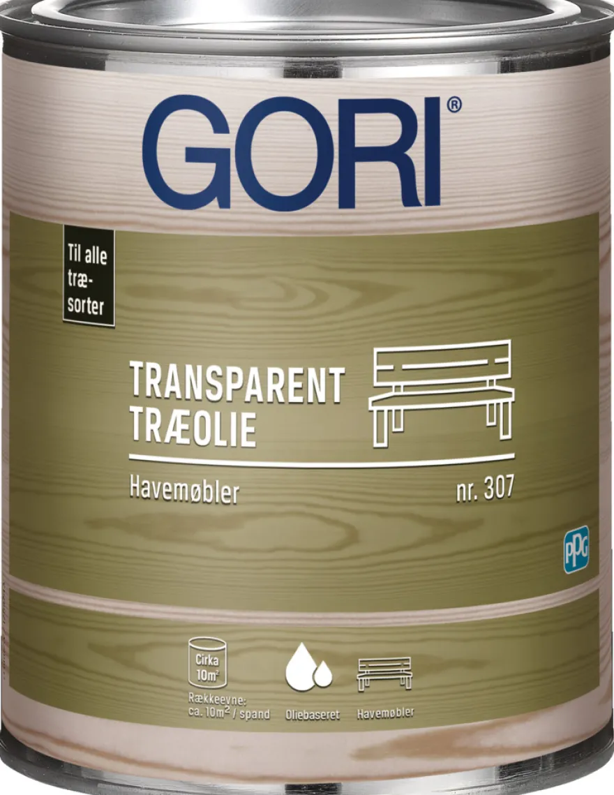 GORI 307 transparent teak træolie til havemøbler 0,75 liter