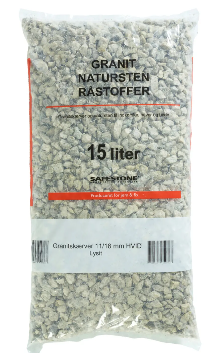 Granitskærver 11–16 mm hvid Lysit - Safestone