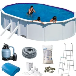 Gre poolpakke oval 20893 liter hvid - Swim & Fun