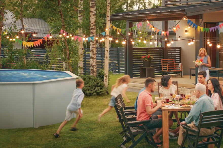 Gre poolpakke oval 20893 liter hvid - Swim & Fun