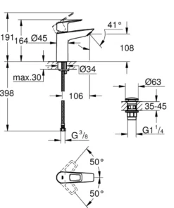 Grohe Start Loop M-size håndvaskarmatur sort