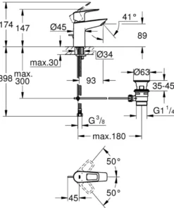 Grohe Start Loop S-size håndvaskarmatur mat sort