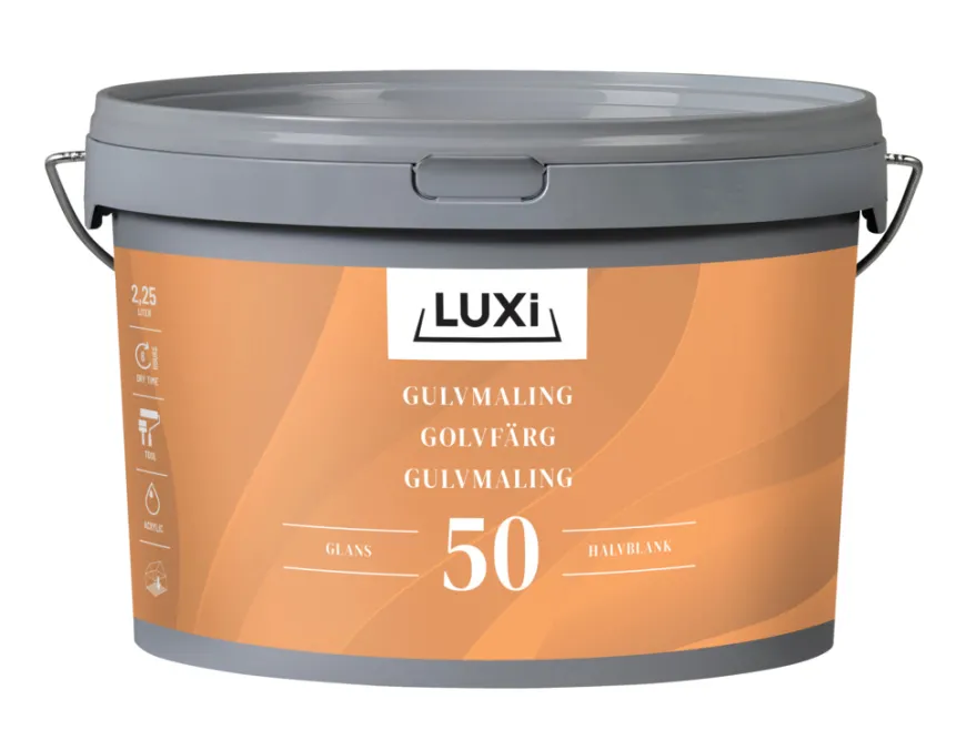 Gulvmaling acryl lysgrå 2,25 liter - LUXI®