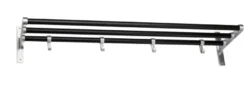 Habo Elegant hattehylde alu/sort 60 x 18,5 x 27 cm