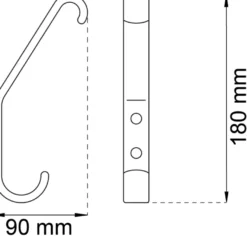 Habo hattekrog sort stål 180 mm