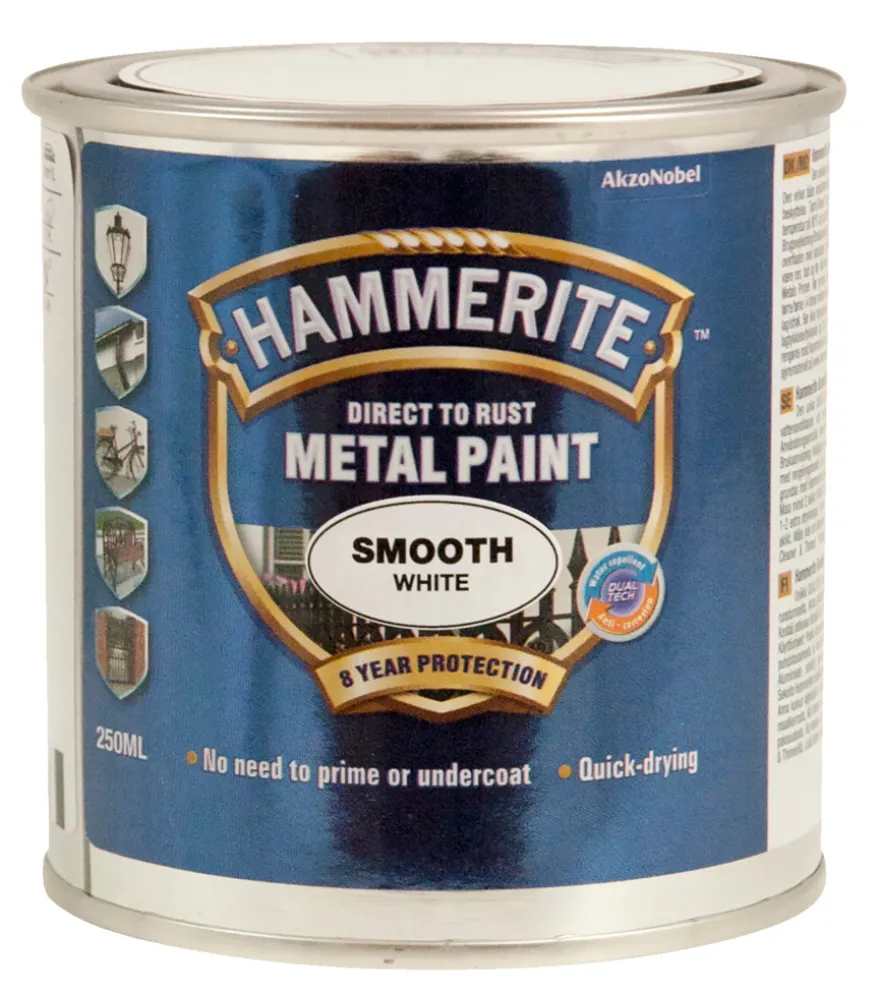 Hammerite metalmaling hvid glat effekt 250 ml